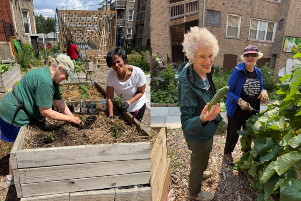 Stone Temple Volunteers w/ veggies