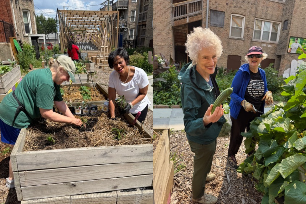 Stone Temple Volunteers w/ veggies