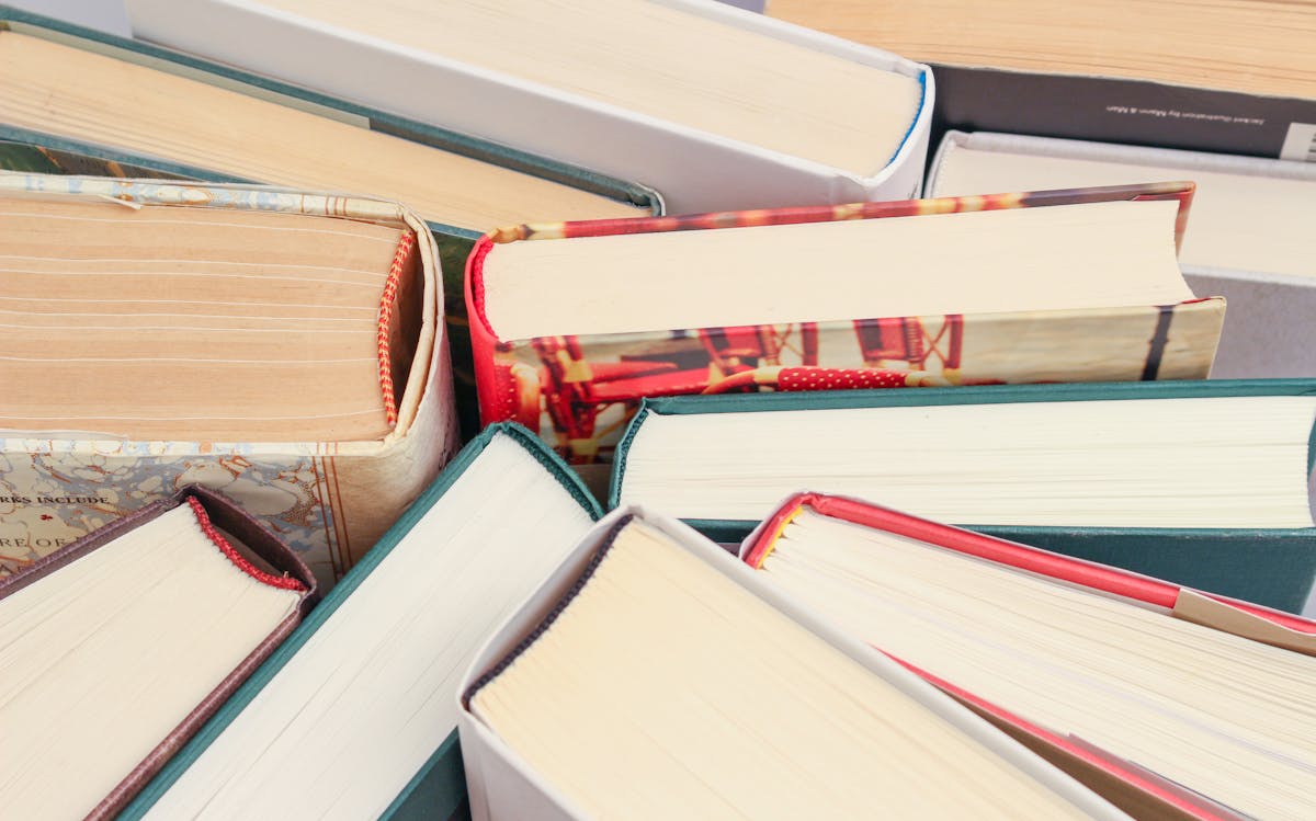 Close up of Closed Books' Pages
